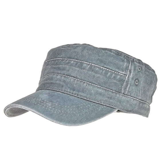 Mightlink Cap Flat Top Washed Vintage Sunscreen Men Hat for Summer