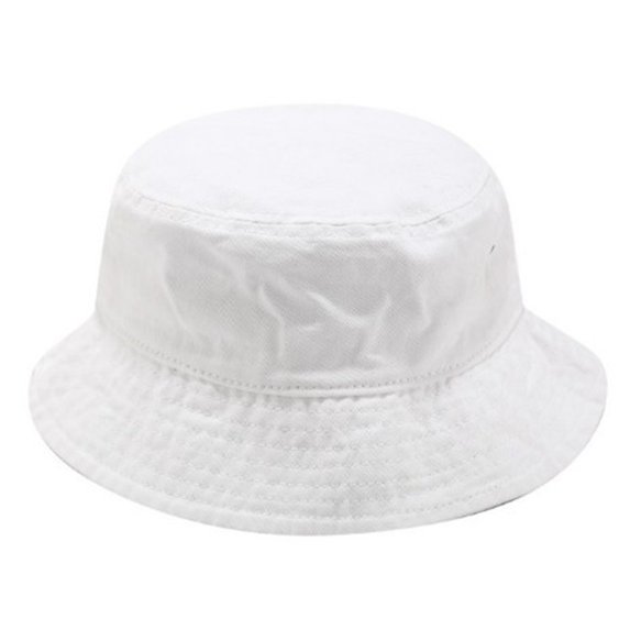 Mightlink Casual Men Women Solid Color Wide Brim Anti Sun Cotton Flat Cap Denim Bucket Hat