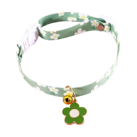 Mightlink Cat Collar Adjustable Quick Release Exquisite Pattern Wear Resistant Mini Bell Design Dress Up Cotton Polyester Friendly to Skin Floral Printing Pet Dog Cat Collar Pet Supplies