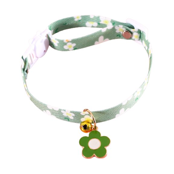 Mightlink Cat Collar Adjustable Quick Release Exquisite Pattern Wear Resistant Mini Bell Design Dress Up Cotton Polyester Friendly to Skin Floral Printing Pet Dog Cat Collar Pet Supplies