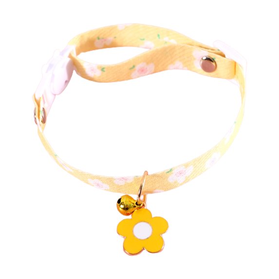 Mightlink Cat Collar Adjustable Quick Release Exquisite Pattern Wear Resistant Mini Bell Design Dress Up Cotton Polyester Friendly to Skin Floral Printing Pet Dog Cat Collar Pet Supplies