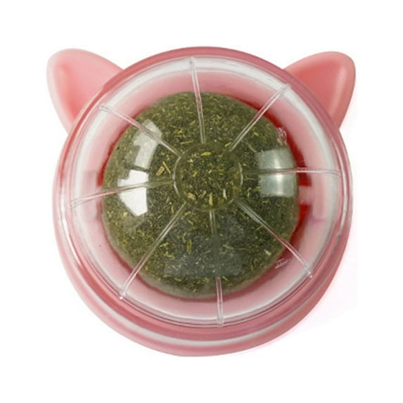 Mightlink Cat Licking Toy Rotating Wall-mounted Natural Materials Self-adhesive Increase Appetite Teeth Cleaning Freshing Breath Catnip Wall Ball Cat Toy Pet Stuff