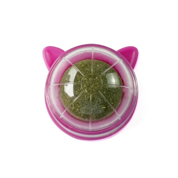 Mightlink Cat Licking Toy Rotating Wall-mounted Natural Materials Self-adhesive Increase Appetite Teeth Cleaning Freshing Breath Catnip Wall Ball Cat Toy Pet Stuff