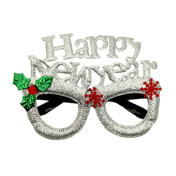 Mightlink Christmas Glasses Lensless Funny Comfortable to Wear Cartoon Holiday Wearing Lightweight Antlers Letter Glasses Frame for Party