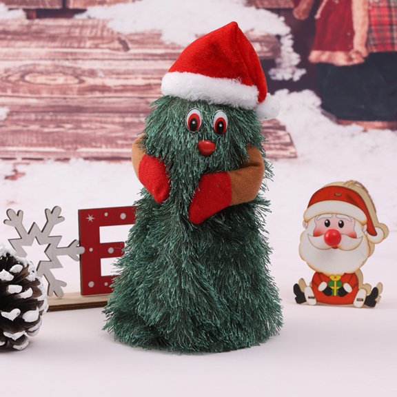 Mightlink Christmas Tree Doll,Dancing Christmas Tree Figurine,Battery-Powered Christmas Decoration for Fireplace Table Centerpiece