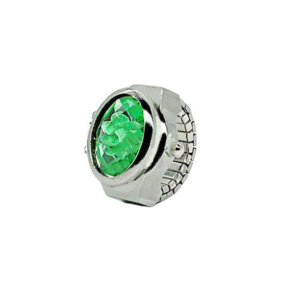 Mightlink Colorful Ring Watch with Flip Cover Elastic Stainless Steel Band Oval Dial Women Watch Finger Ring Birthday Gift Fashion Accessories