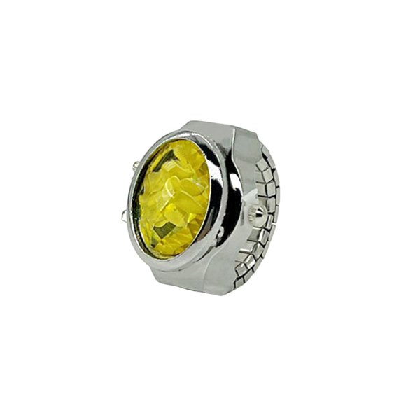 Mightlink Colorful Ring Watch with Flip Cover Elastic Stainless Steel Band Oval Dial Women Watch Finger Ring Birthday Gift Fashion Accessories