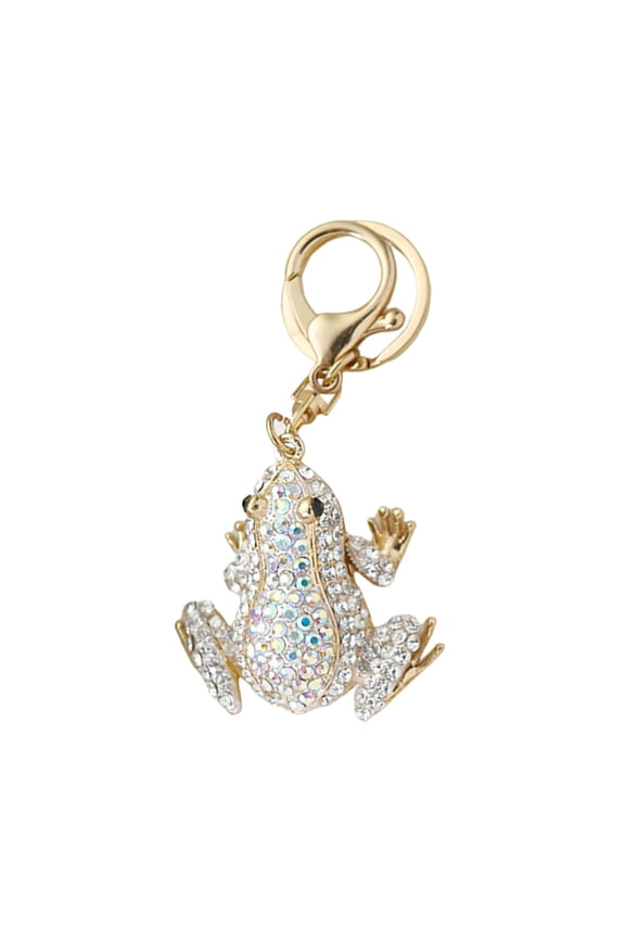 Creative Frog Pendant Keychain Sparkling Inlaid Car Keyring Backpack Bag Charm Keychain Accessories