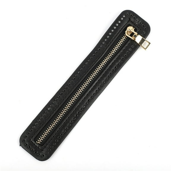 Mightlink Faux Leather Bag Zipper Strip Stainless Clothing Luggage Faux Leather DIY Sewing Zipper Chain with Sewing Holes