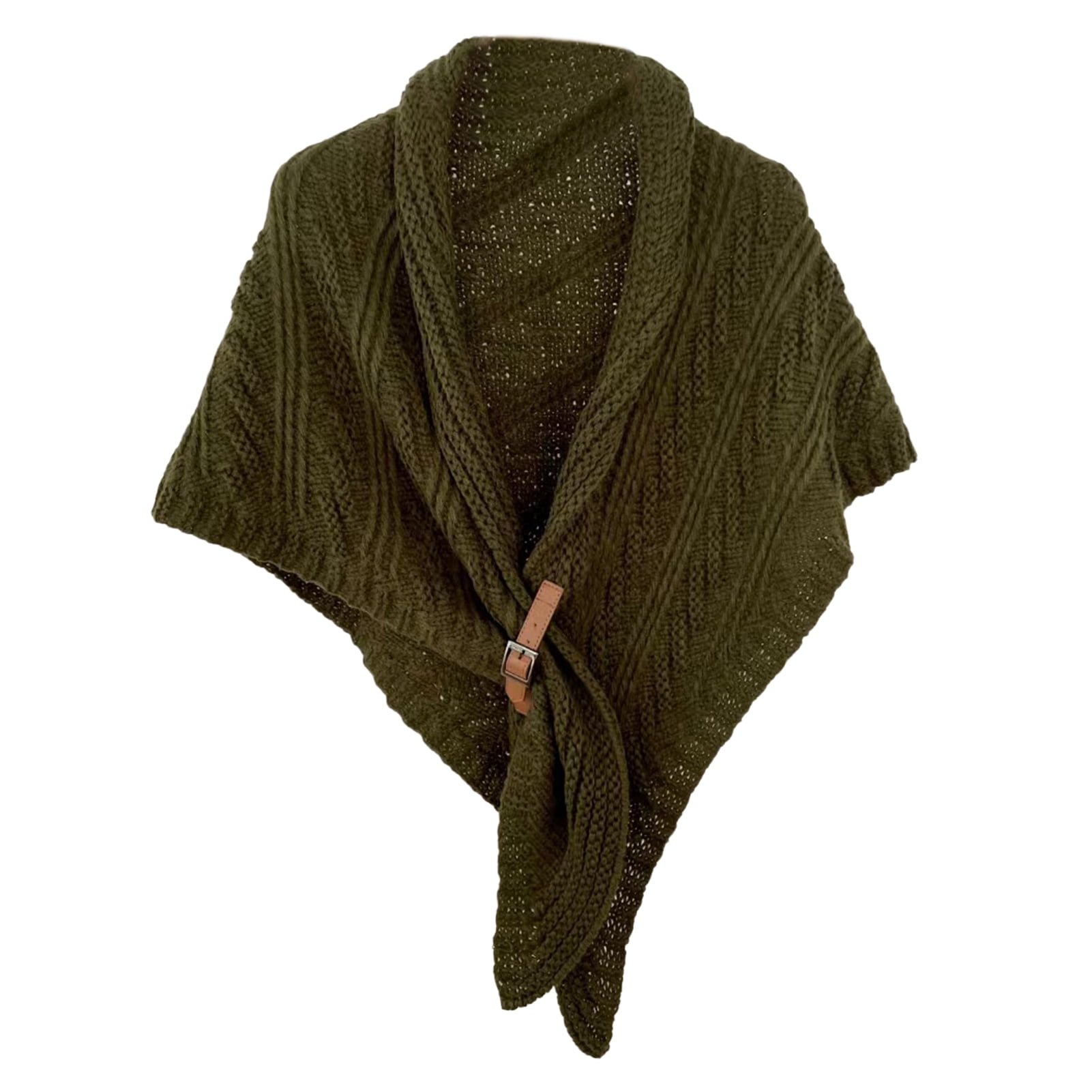Warm leather brown women's wool scarf