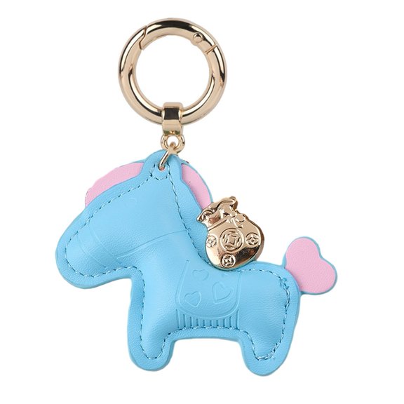 Mightlink Faux Leather Car Keychain Exquisite Mini Bag Stylish Durable Gift Trendy Ornamental Design Horse Keychain