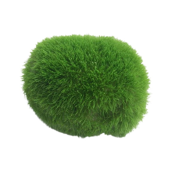 Mightlink Fish Tank Landscaping Beautiful Shape Safe Pollution-free Simulated Fine Workmanship Decoration Props Resin Green Algae Ball Aquarium Ornament for Household