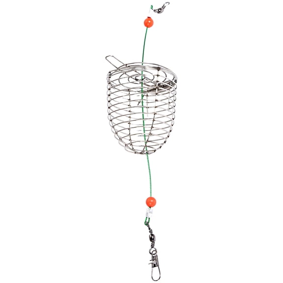 Mightlink Fishing Bait Cage Reusable Compact Size Rust-proof Wear-resistant with Spring Increase Fishing Rate Stainless Steel Angling Lure Feeder Carp Fishing Tackle Cage Outdoor Fishing