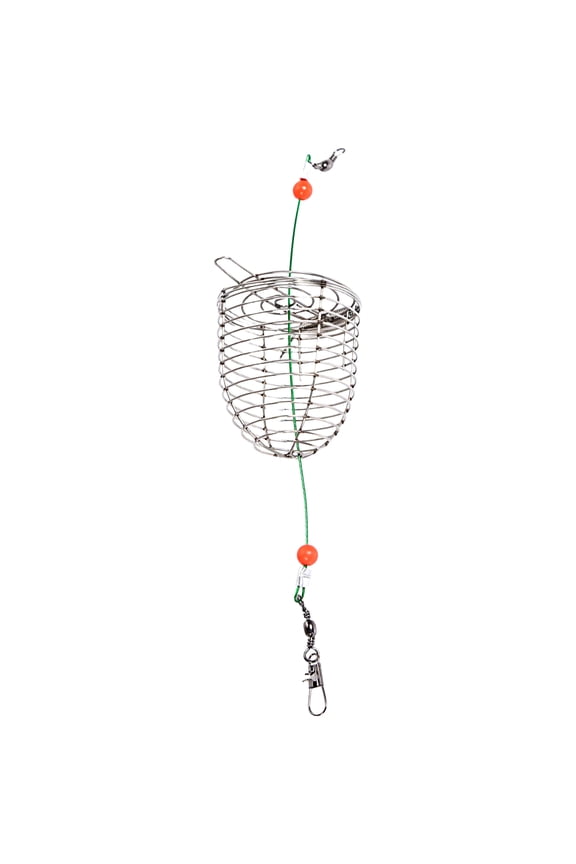 Fishing Bait Cage Reusable Compact Size Rust-proof Wear-resistant with Spring Increase Fishing Rate Stainless Steel Angling Lure Feeder Carp Fishing Tackle Cage Outdoor Fishing