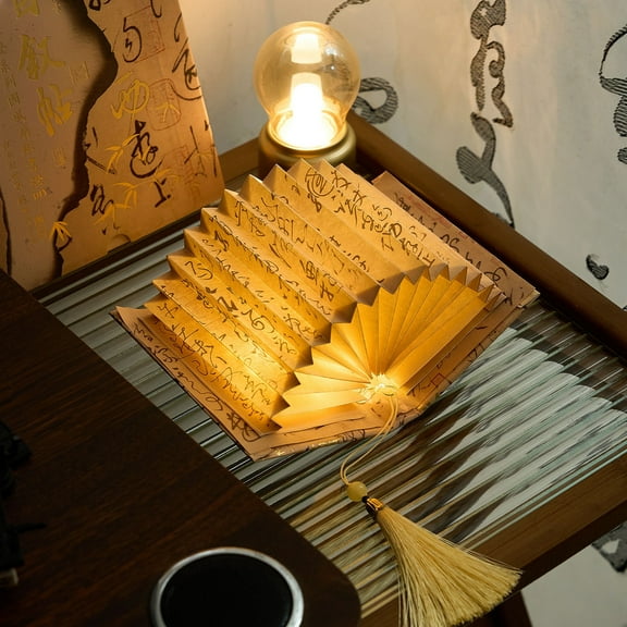 Mightlink Foldable Book Shaped Lamp,DIY Book Lamp,Chinese Calligraphy Decor Light for Reading