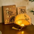 thumbnail image 1 of Mightlink Foldable Book Shaped Lamp,DIY Book Lamp,Chinese Calligraphy Decor Light for Reading, 1 of 10