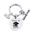 thumbnail image 1 of Mightlink Graduation Keychain Gift Student Grad Gift Letter Engraved Pendant Stainless Steel Keyring, 1 of 7
