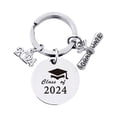 thumbnail image 1 of Mightlink Graduation Keychain Gift Student Grad Gift Letter Engraved Pendant Stainless Steel Keyring, 1 of 7