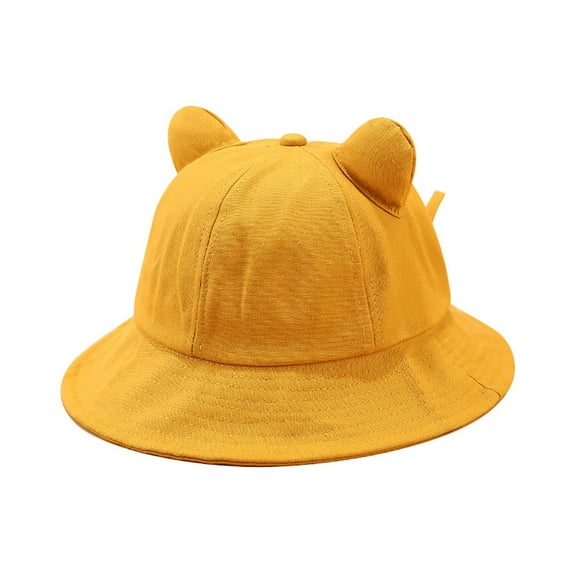 Mightlink Kawaii Cute Cat Ears Solid Color Women Fisherman Hat Folding Outdoor Bucket Cap