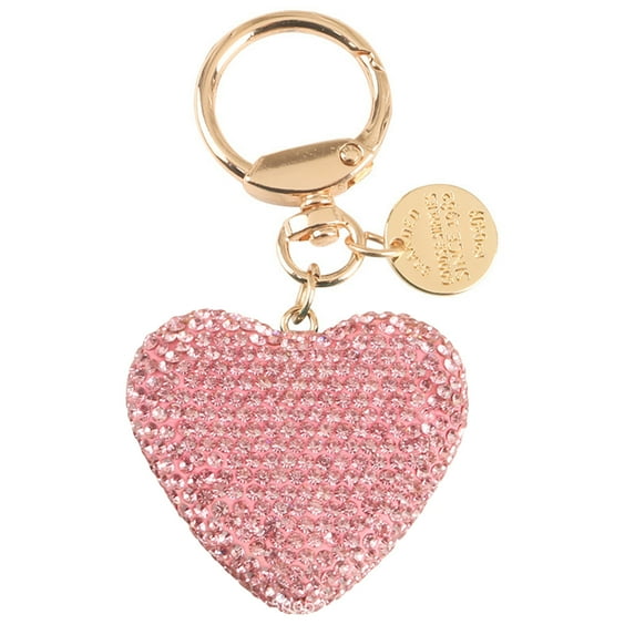Mightlink Key Chain Shiny Full Rhinestone Sparkling Multi-purpose Reusable Gift Accessories Metal Heart Shaped Car Keychain Handbag Pendant Keyring for Wallet