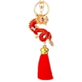 thumbnail image 1 of Mightlink Keychain Dragon Tassel Decor Stainless Exquisite Spring Festival New Year Gift Unisex Bag Decoration Pendant Key Holder Key Organizer, 1 of 7