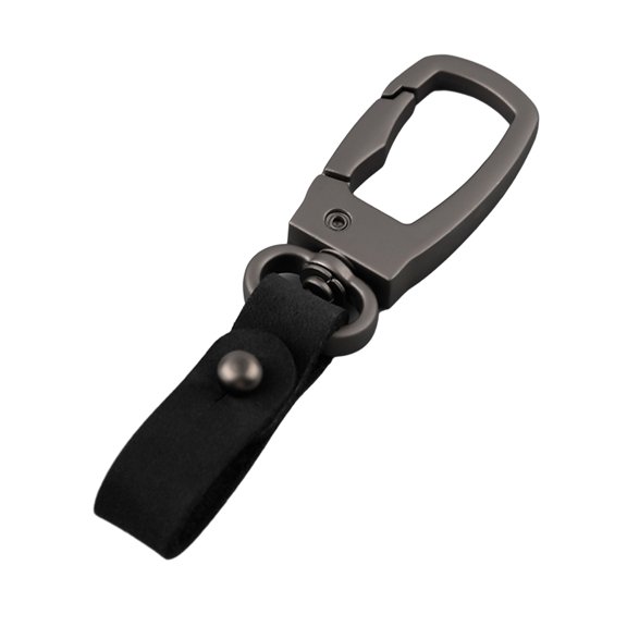 Mightlink Keychain High Strength Stainless No Deformation Electroplated Anti-lost Faux Leather Buckle Anti-break Car Key Ring Bag Pendant