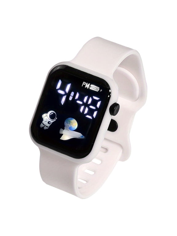 LED Digital Watch Stylish Square Shockproof Sporty Design Student Sport Personality Accurate Digital Watch