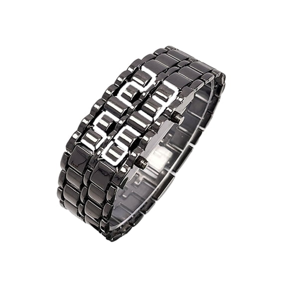 Mightlink Men Digital Watch Large Screen Electroplated High Accuracy Decorative Cool Style Individual Stainless Comfortable Strap Lighweight Men Wristband