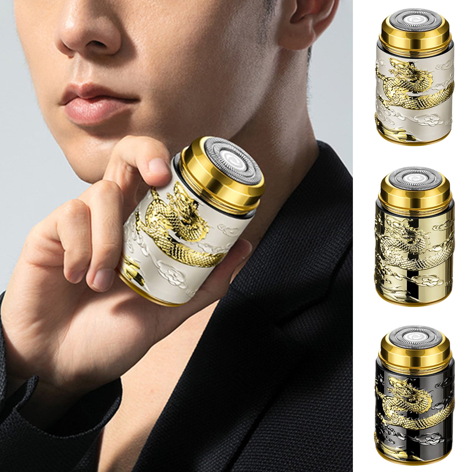 Mightlink Men Electric Shaver,Mini Travel Rotary Razor Carved Chinese ...