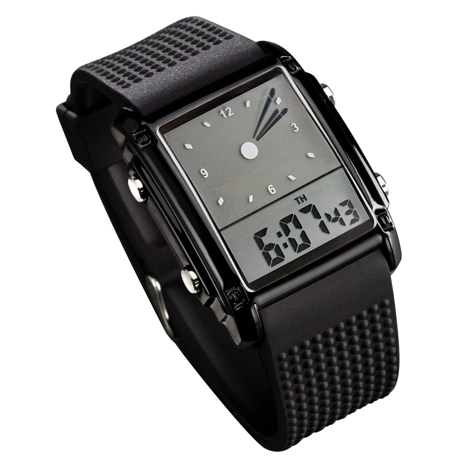 Mightlink Men Electronic Watch LED Oblong Dial Adjustable Strap ...