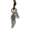 thumbnail image 1 of Mightlink Men Necklace Vintage Adjustable Punk Style Rope Chain All Match Decoration Faux Cowhide Angel Wing Charm Pendant Necklace Jewelry for Daily Wear, 1 of 7