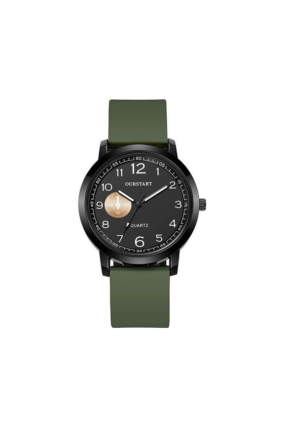 Men Quartz Watch Round Dial Formal Business Style Silicone Strap Smooth Surface Accurate Time Wristwatch Commute Timepiece