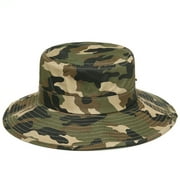 Mightlink Men Sun Hat Camouflage Adjustable Accessory Sweat Absorbing Round Edge Bucket Cap for Hiking