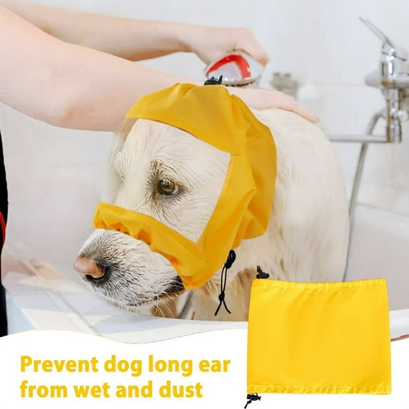 Mightlink Pet Bath Cap with Ear Protection,Overhanging Shower Hat for Cats Dogs,Small Pets Bath Protector Adjustable Waterproof