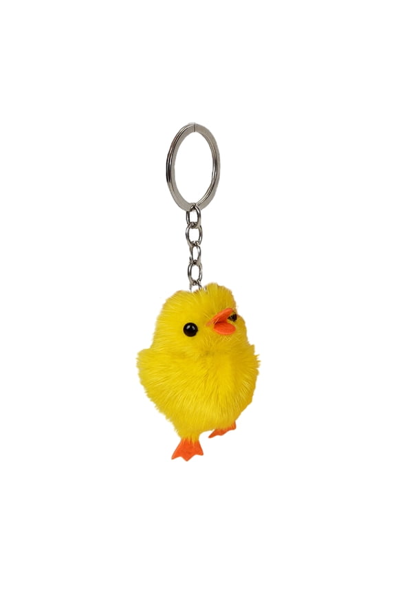 Plush Toy Keychain Colorful Faux Mink Fur Duck Pendant Keyring Funny Creative Colorful Animal Women Bag Charm