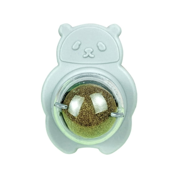 Mightlink Pussy Licking Toy Easy to Paste Cartoon Dust Cover Natural Materials Spin Lollipop Increase Appetite Professional Catnip Wall Ball Cat Toy for Home