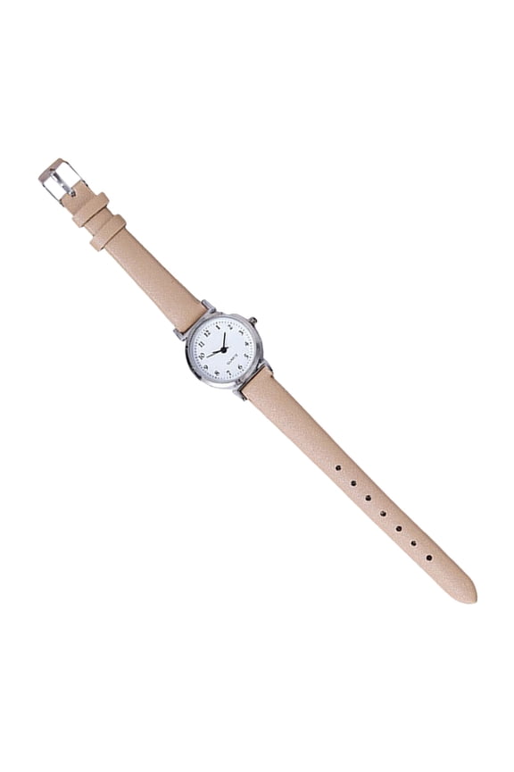 Quartz Watch Round Dial Faux Leather Adjustable Strap No Delay Time-checking High Accuracy Exquisite Sweet Wristwatch Timepiece