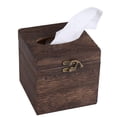 thumbnail image 1 of Mightlink Retro Wooden Tissue Box Cover, Vintage Napkin Holder Pumping Paper Case Dispenser, Decorative Facial Tissue Box Holder for Home Office Restaurant Car - 1PC, 1 of 6