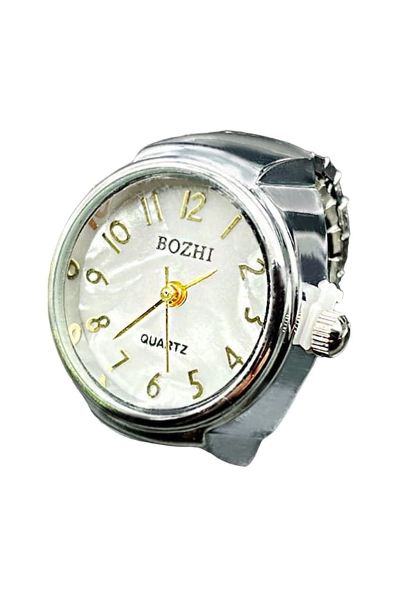 Ring Watches Men Women Elastic Finger Watches Clear Round Dial Quartz Ring Watches for Valentine's Day