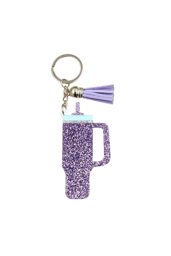 Shiny Mini Cup Pendant Keychain Rock Style Acrylic Mug Tassel Charm Bag Keyring Backpack Decoration Keychain