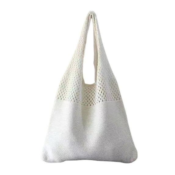 Mightlink Shoulder Bag Crochet Large Capacity Bright Color Exquisite Craftsmanship Vintage Hollow Out Handbag Tote Bag for Outdoor