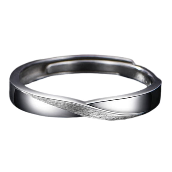 Mightlink Silver Color Luxury Men's Ring Simple Versatile Design Adjustable Fit Any Finger Unique All Match Ring Male Supply