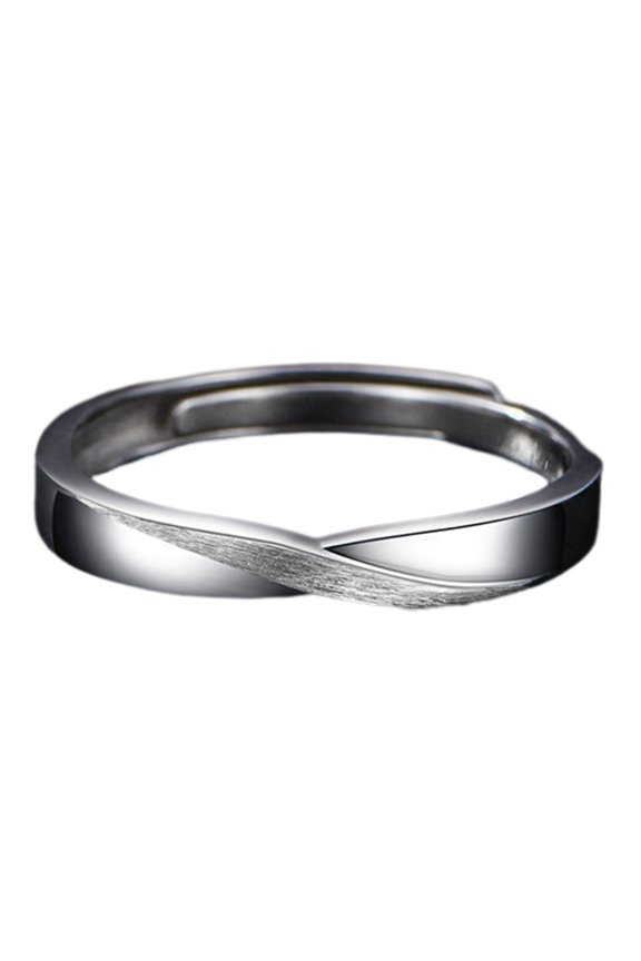 Silver Color Luxury Men's Ring Simple Versatile Design Adjustable Fit Any Finger Unique All Match Ring Male Supply