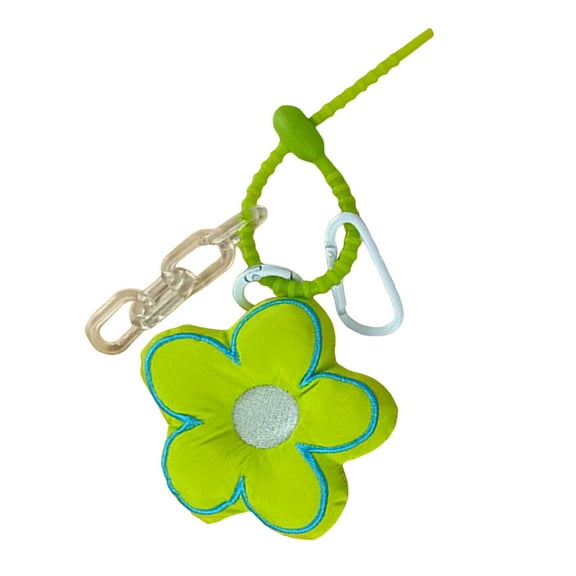 Mightlink Soft Flower Keychain INS Style Backpack Accessory PP Cotton Small Flower Pendant with Hanging Buckle Keychain