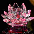thumbnail image 1 of Mightlink Sparkling Crystal Lotus Flower Hue Reflection Feng Shui Home Decor,Artificial Quartz Crystal Lotus Flower Figurine Wedding Party Decor Souvenir-80MM, 1 of 5