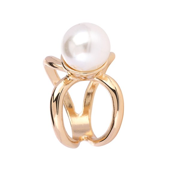 Mightlink Stylish Geometric Silk Scarf Buckle Faux Pearl Light Luxury Exquisite Trendy Belt Scarf Buckle Outfit Accessory