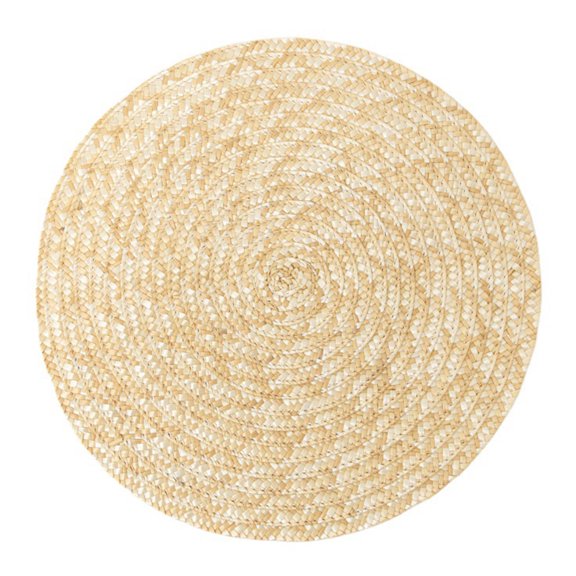 Mightlink Table Placemat Heat Resistant Handmade Anti-scalding Reusable Hand-woven Straw Braided Cup Coaster Bowl Mat for Desktop