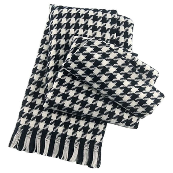 Mightlink Tassel Thick Warm Soft Thermal Scarf Autumn Winter Fashion Print Couple Scarf