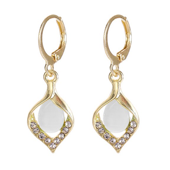 Mightlink Teardrop Dangle Earrings for Women Crystal Opal Earrings Drop Dangle Earrings Hypoallergenic Faux Diamond Earrings Fashion Jewelry Gift