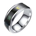 thumbnail image 1 of Mightlink Titanium Steel Wedding Band Intelligent Body Temperature Sensing Ring Personal Health Men Women Ring, 1 of 7